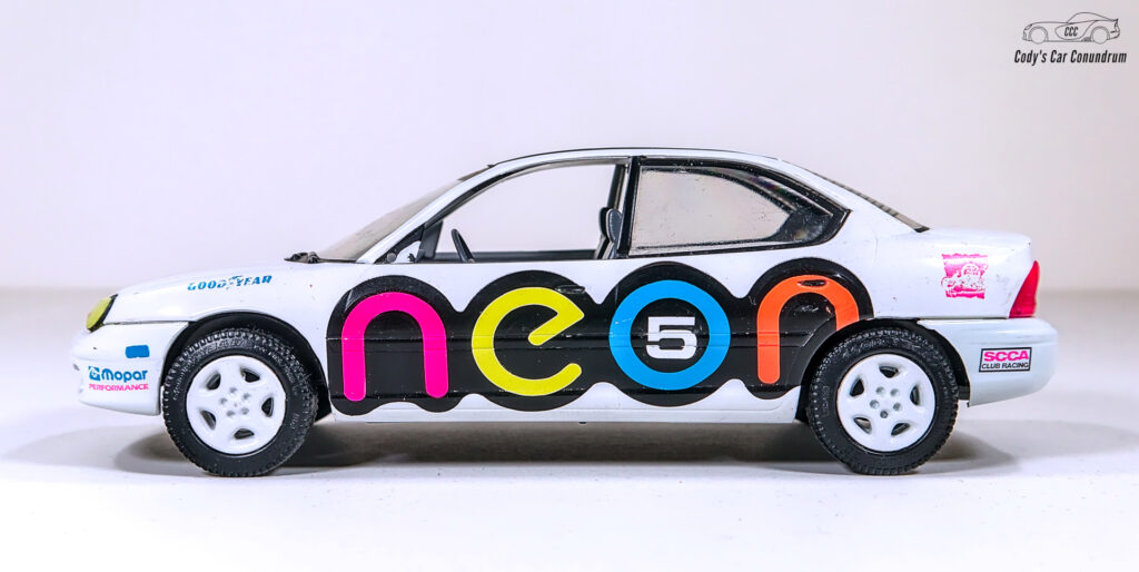 side view of Brookfield Dodge Neon racecar diecast