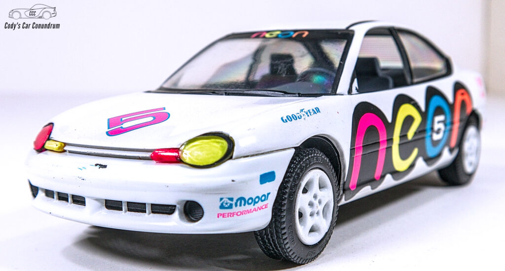 front shot of Brookfield Dodge Neon diecast white