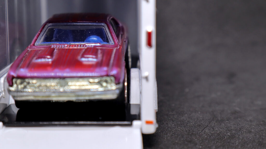 Greenlight glass trailer from Dodge Durango Hitch N Tow diecast with 1971 Dodge Demon in it