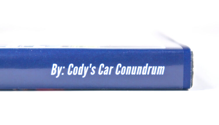 Made by Cody's Car Conundrum text on Fang Fever spine